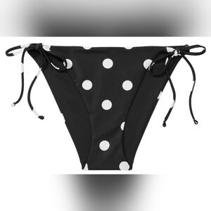 XXL VS Swim Side Tie Cheeky Bikini Bottom Black Polka Dot